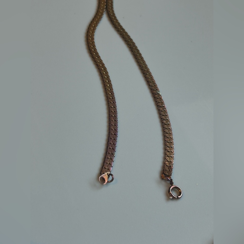 Gold Tone Vintage Chain Necklace Ross Long Gold Necklace - Picture 8 of 15